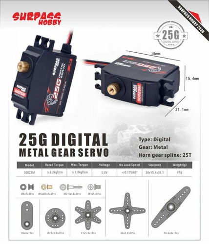 Surpass Hobby Digital Servo 25g 6kg 25kg 30kg 70kg for 1/10 1/8 1/5 RC Car Boat - Picture 17 of 30