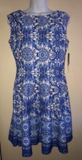 Zarr Collection Scuba Dress Size 10 NWT Sexy Elegant Blue Preppy Business Wear
