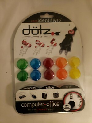 DOTZ Cord Identifiers, Multicolor DCI201CO 10 Pack