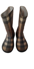 VTG Burberry Kids Rubber Rain Nova Check Boots Size EUR 29/30 Made in Italy