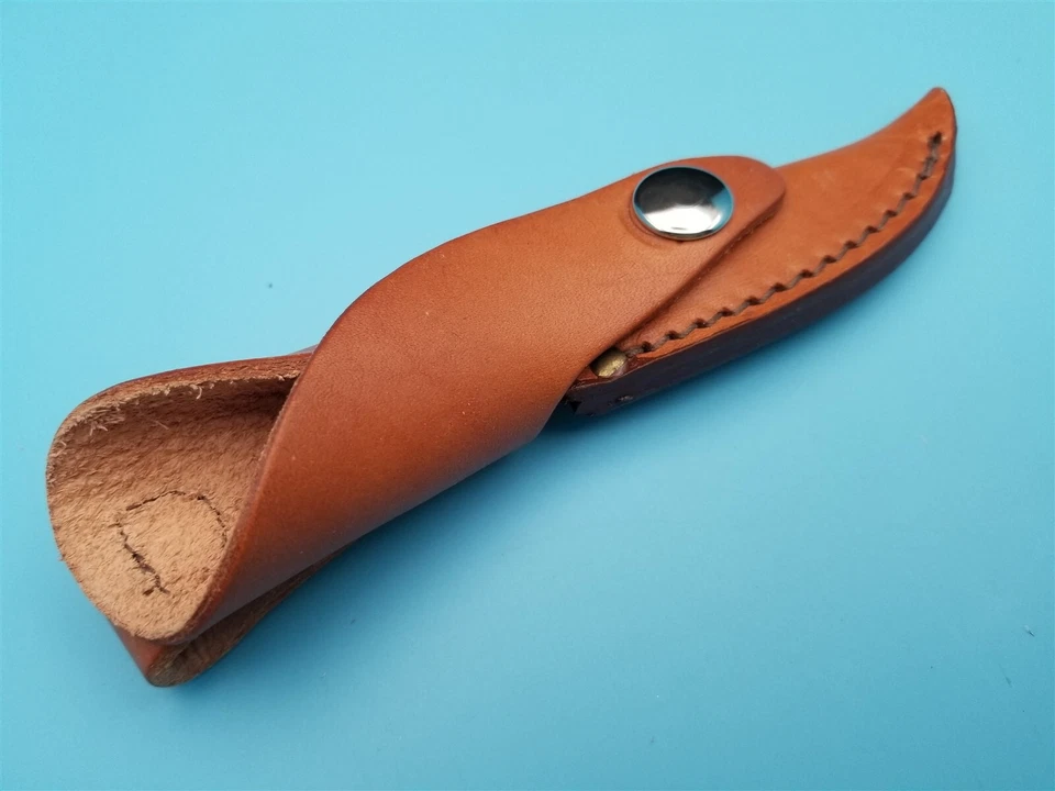 Estuche Mini Funda Cuchillo Finn Cuero Marrón Hoja Fija Cinturón Bolsa 6.75"x3 1/8" M3 Foto 4 de 4