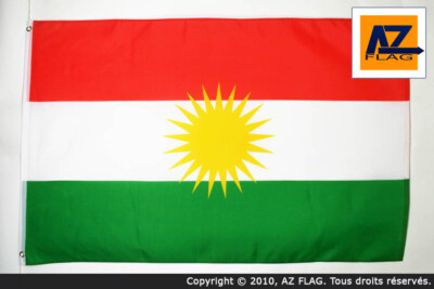 DRAPEAU KURDISTAN 150x90cm - DRAPEAU KURD 90 X 150 Cm - DRAPEAUX - Neuf