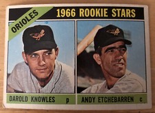 1966 Topps Orioles Rookie Stars Darold Knowles / Andy Etchebarren #27 Low-Grade
