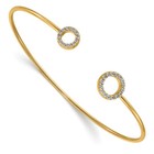 Diamond Flexible Bangle Bracelet 14K Solid Yellow Gold