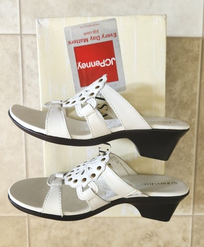 St John's Bay Womans Sandals, 6.5, Anya, White, Womans Slip On Shoes - Picture 5 of 7