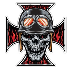 Biker Skull Sticker Stickers A791