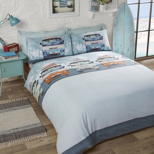 Rapport Campervan Retro Nautical Duvet/Quilt Cover Bedding Set Blue