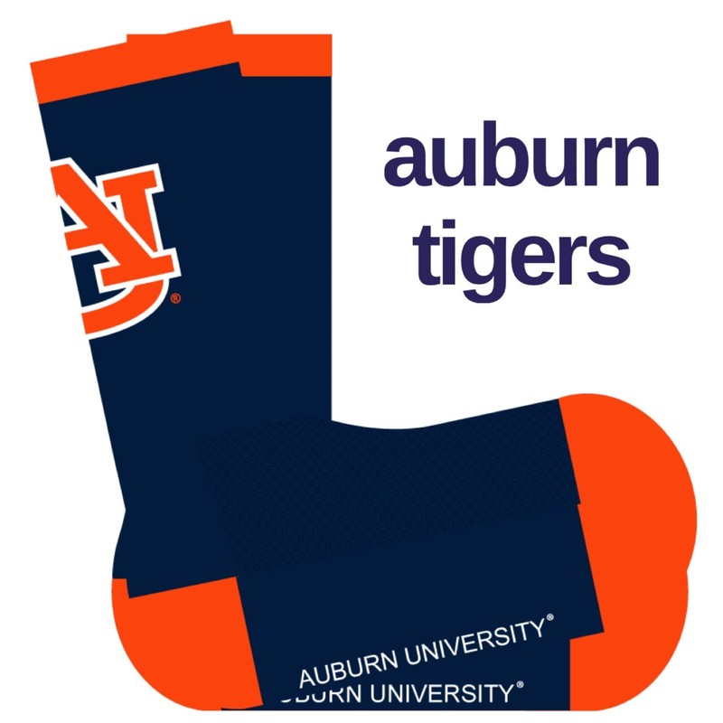 Auburn University Tigers Cycling and Running Sock - Large - New By DeFeet