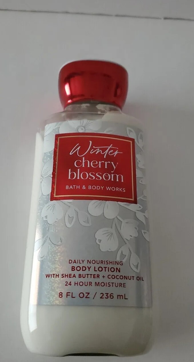 1 BATH & BODY WORKS WINTER CHERRY BLOSSOM 24 HOUR MOISTURE BODY LOTION