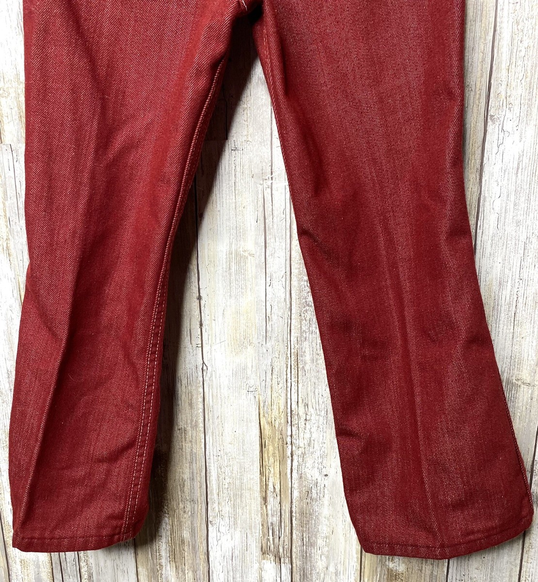 Vtg Kids Sears Roebuck Toughskins Red Denim Flare Bootcut Pants