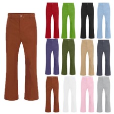 Men Vintage 60s 70s Bell-Bottomed Pants Disco Theme Party Costume Flared Trouser