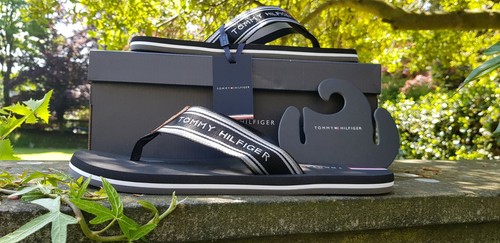 Tommy Hilfiger Logotipo Cinta Playa Barra en T Sandalias Chanclas Pantuflas Deslizantes 7 8 9 10 - Imagen 7 de 12