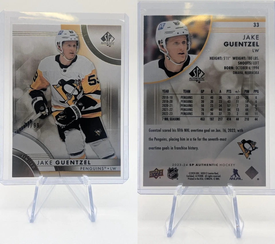 2023-24 UPPER DECK SP AUTHENTIC LIMITED JAKE GUENTZEL #33 #71/99 NHL - Image 2 of 3