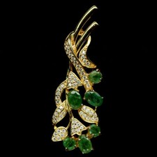 Top Émeraude Pendentif : Naturel Vert Émeraude Pendentif Argent Sterling N121