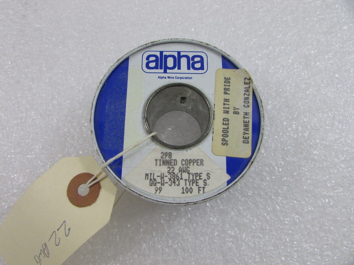 Alpha MIL-W-3861 QQ-W-343 Type S Wire 22AWG 75 ft Tinned Copper | eBay