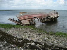 Photo 6x4 Wreck near Roa Island What looks like the wreck of a trawler is c2010