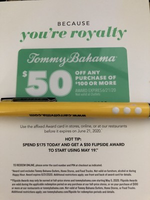 tommy bahama 50 off 100