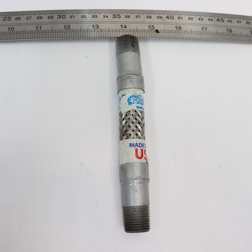 Flex Hose Schedule 40 Stainless Carbon Steel MPT 1/2" X 6-1/2" - Picture 2 of 4