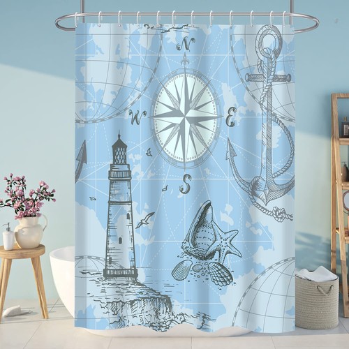Shower Curtain Waterproof Fabric Bathroom Decoration - Picture 5 of 12