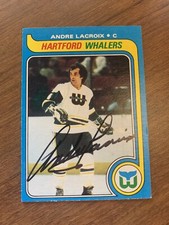 Andre Lacroix autographed 1979-1980 WHALERS hockey card #107