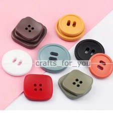 10PCS 18MM-30MM 4-HOLE 2-HOLE COLORED RESIN BUTTONS FOR CLOTHING SEWING CRAFT