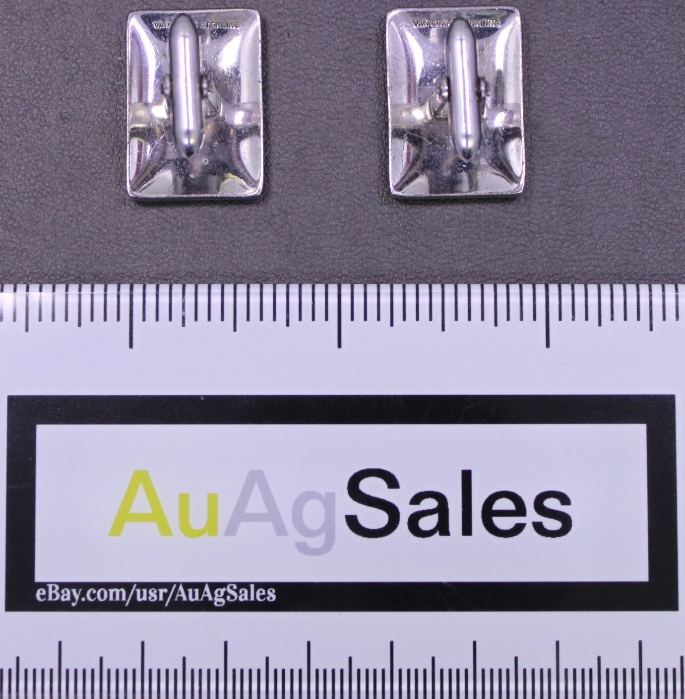 Van Guard Sterling Silver Large Rectangle Cufflin… - image 2