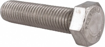 1 Hex Head Cap Screw, 3/4-10 UNC, 3'' Under Head, 316 Stainless Steel, 1-1/8'' Hex