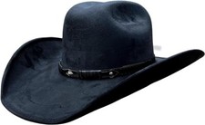 Mexican Vaquero Cowboy Black Felt Suede Hat Tejana Sombrero Texana Sinaloa M