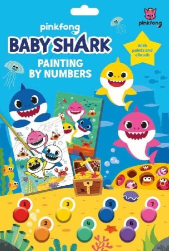 Baby Shark Painting By Numbers 7 Paints & Brush Childrens Kids Art Crafts  - Photo 1/1