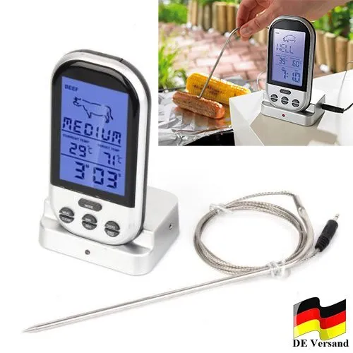 DHL Funk Thermometer BBQ Grillthermometer Digital Bratenthermometer Grill  Ofen