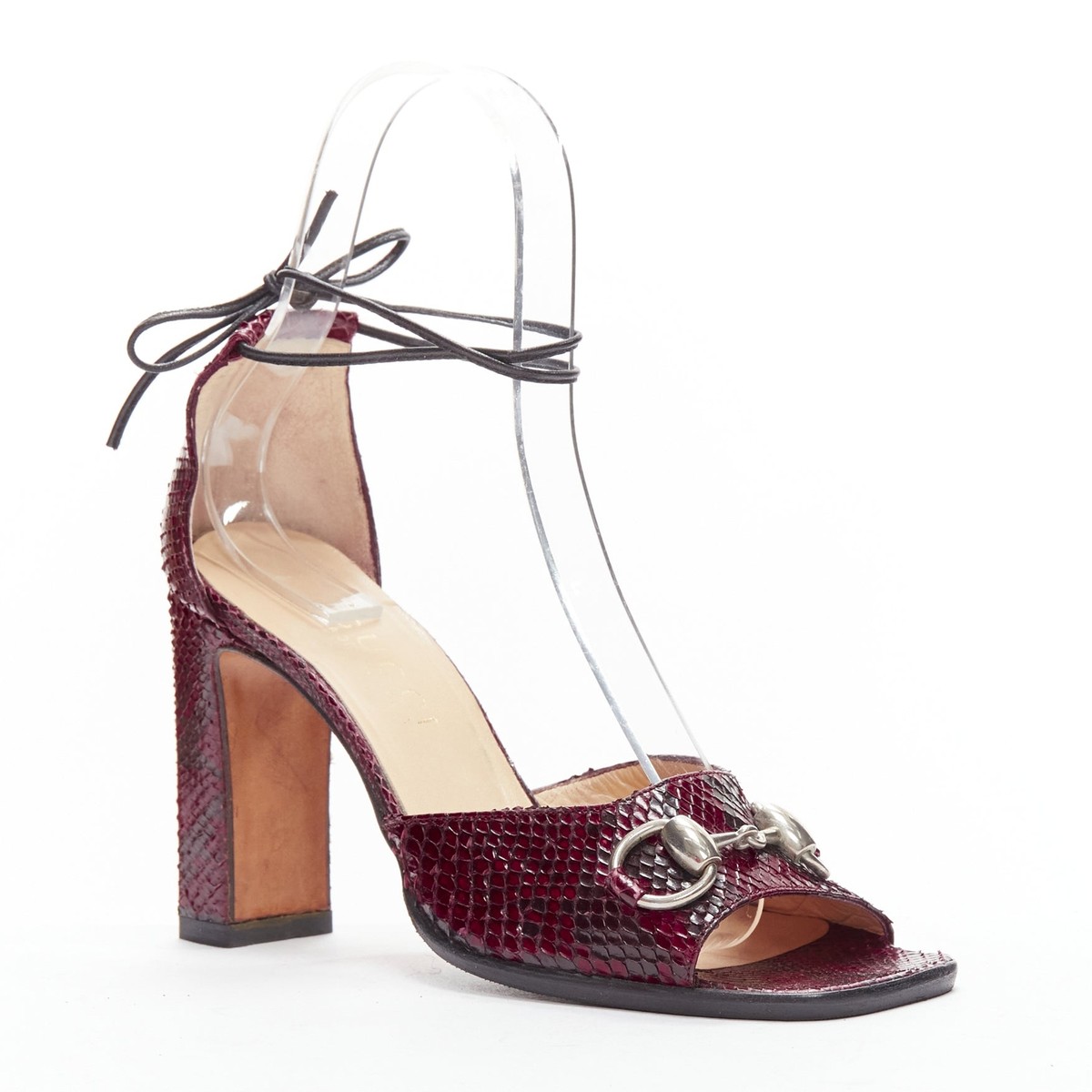 GUCCI Tom Ford Vintage 1996 red scaled leather silver GUCCI Tom Ford Vintage 1996 red scaled leather silver