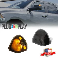 For Dodge Ram 1500 2500 3500 etc Smoked Amber LED Side Mirror Lights Turn Signal