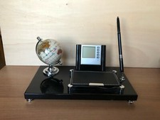 set da scrivania anni 70 portapenne mappamondo notes calcolatrice 