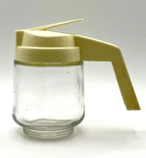 Vintage GEMCO Mini Glass Pitcher With Cream Plastic Top, Syrup, Cream