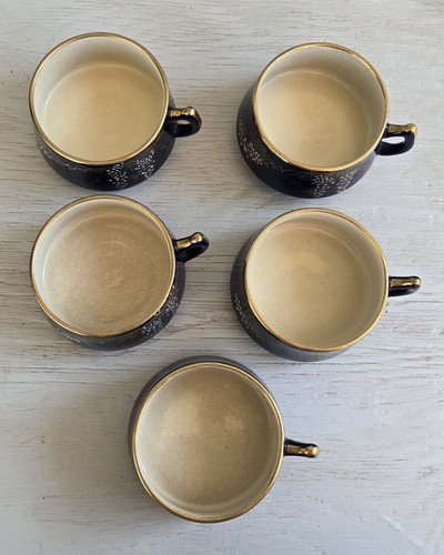 VTG. COBALT BLUE GOLD ASIAN JAPANESE WISTERIA 18 PIECE TEA SET DESSERT PLATES - Picture 11 of 19