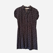 Women's Ann Taylor LOFT Dress Size 8P Black Pink Floral