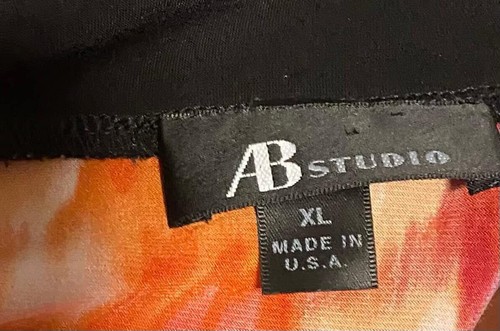AB Studio Women’s Size XL 3/4 Sleeve Abstract Fire Pattern Blouse Good Condition - Picture 19 of 24