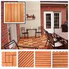 Set of 10 Tiles 12" x 12" Eucalyptus Wood Flooring Interlocking Pavers Tiles 