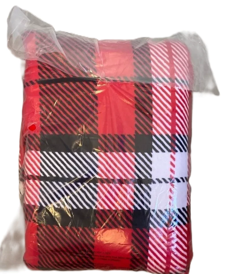 Victoria’s Secret Rosa - Manta Sherpa a Cuadros Roja Blanca Edición Vacacional 2021 NUEVA Foto 2 de 3