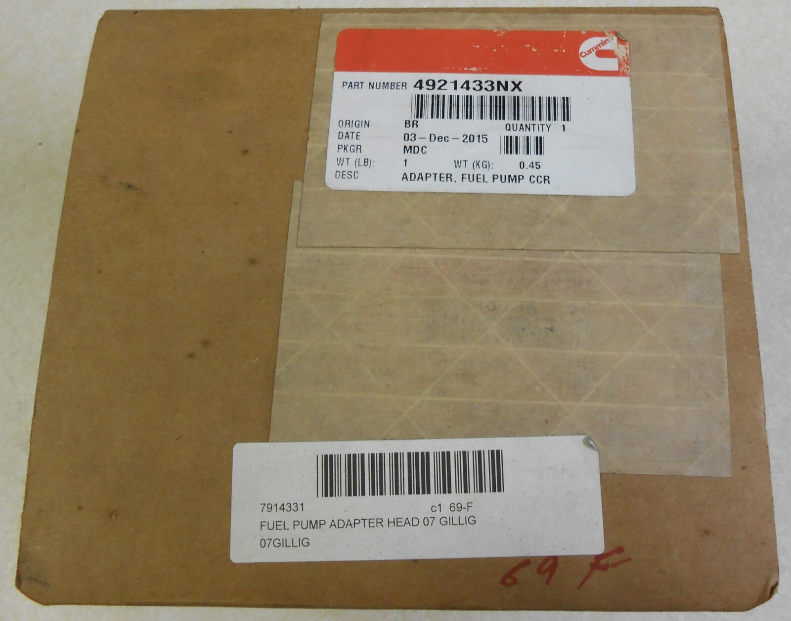 New Cummins Genuine Fuel Pump Adapter Part 4921433NX  