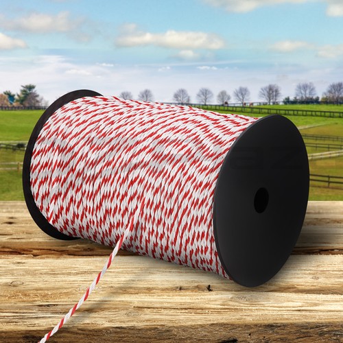 500m Electric Fence Stainless Steel Rope 4mm Polywire Poly Tape Farming Fencing - Picture 4 of 10