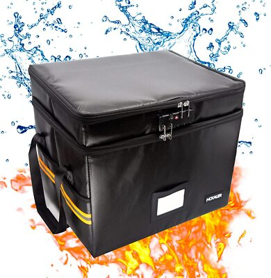 #ad Fireproof Document Safe Box with LockWater resistant Organizer Storage Portable $55.99