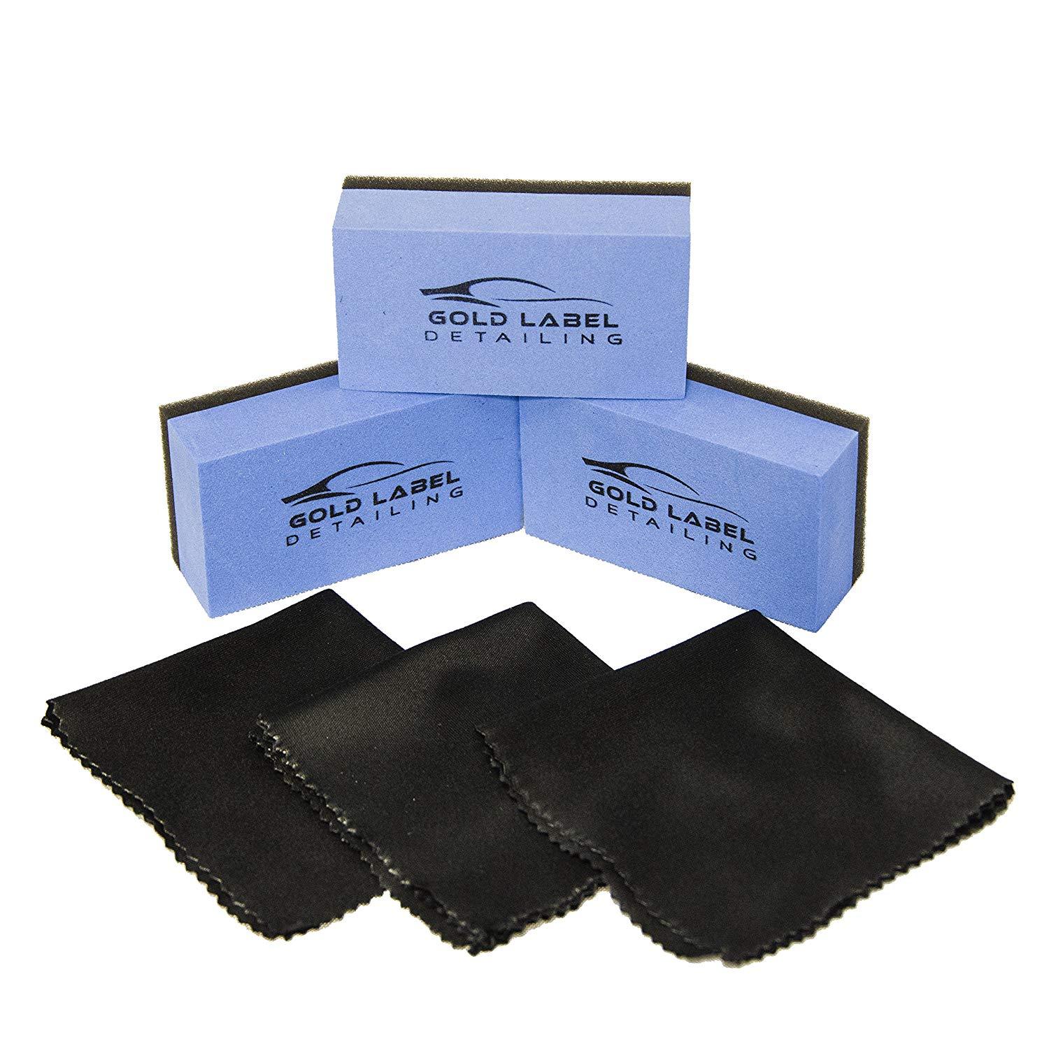 Ceramic Nano Coating Sponge Applicator Kit 3 Pack with Microfiber