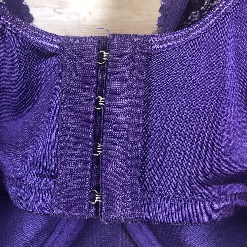 Angelina Padded Bra 38DD Purple Underwire Lace Trim Comfort Straps - Image 4 of 4