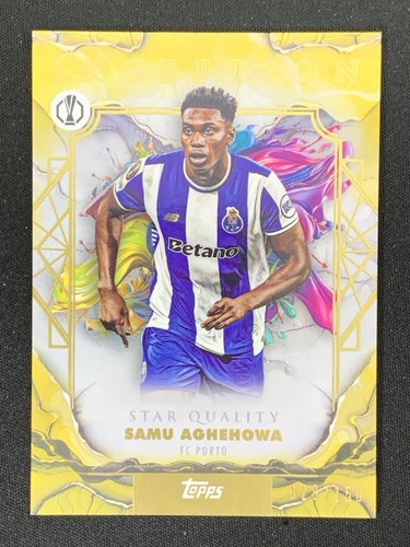 Samu Aghehowa 2025-26 Topps Inception UCC Star Quality Yellow Foil Base /150 #66
