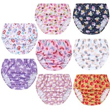 8 Packs Reusable Plastic Training Underwear for Girls and Waterproof Diaper C...