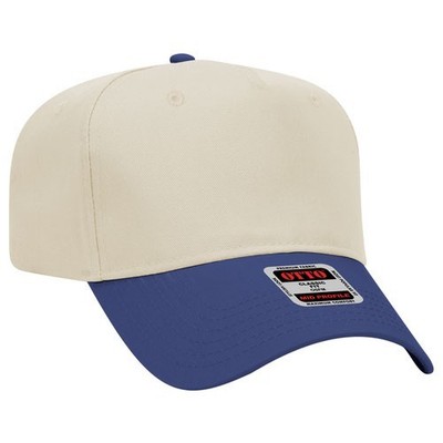 NEW TAN ROYAL BLUE OTTO CAP HAT 5 PANEL MID PROFILE SNAPBACK VINTAGE A FRAME