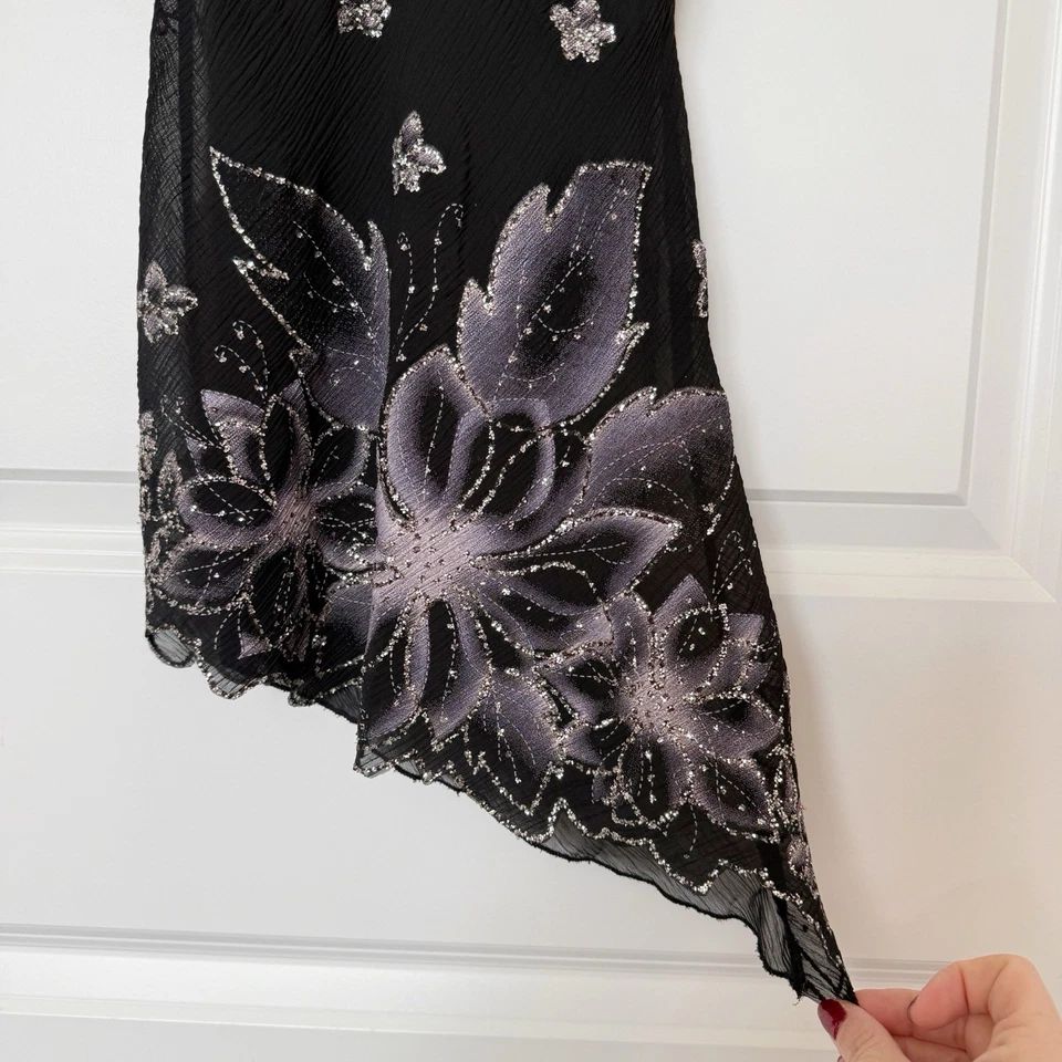 VTG Topaz Womens Y2K Whimsigoth Sheer Top Size Small Fairy Asymmetric Hem Mystic - Image 3 of 4