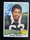 Gene Upshaw Autographed  1975 Topps Football Card #190 Oakland Raiders HOF