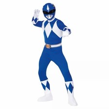 07941933 Spirit Halloween Adult Blue Power Ranger Costume Size Varies